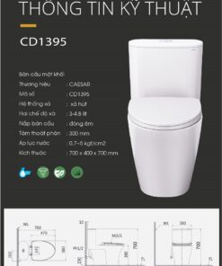 Bồn cầu liền 1 khối Caesar CD1395